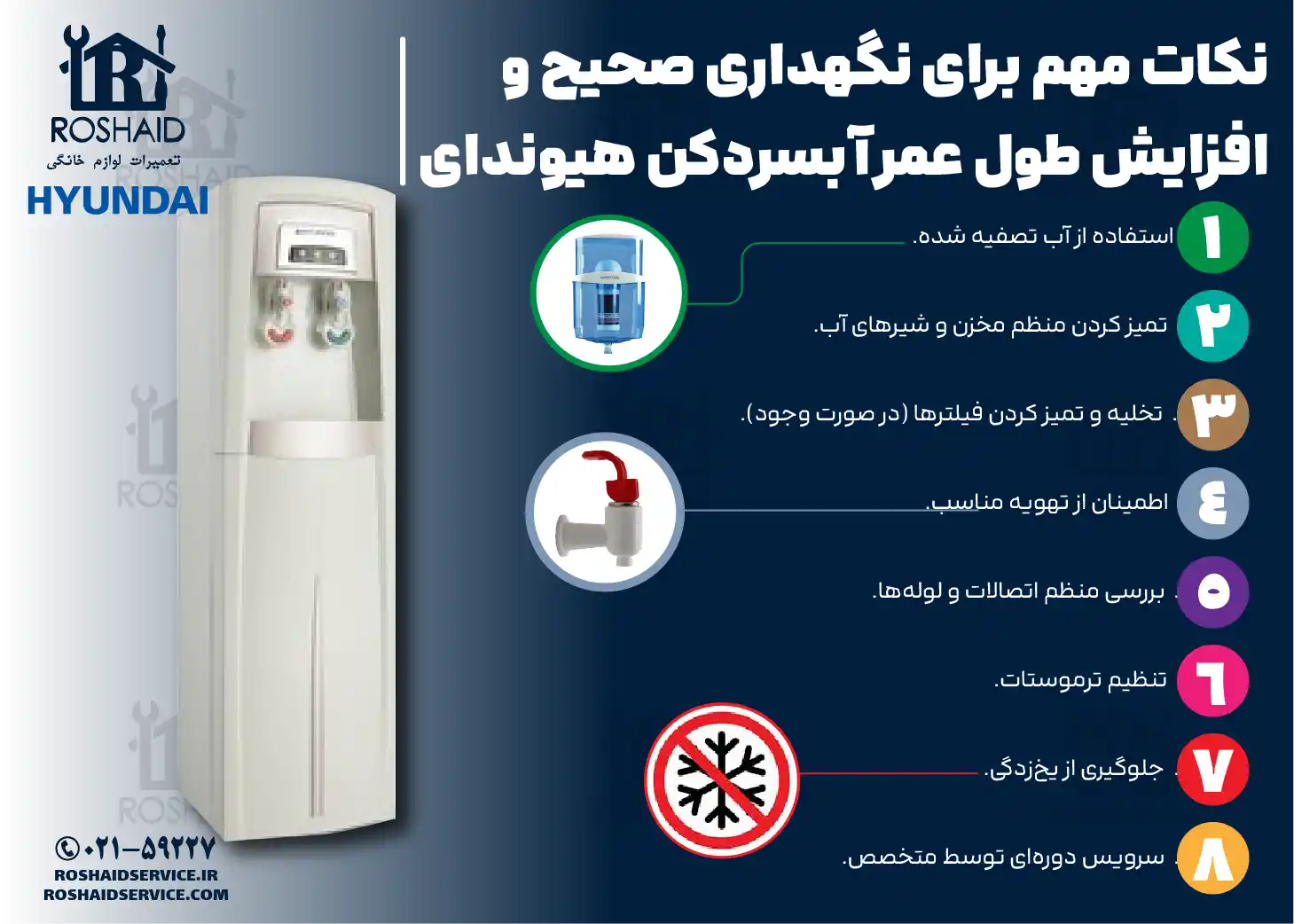 نکات مهم برای نگهداری صحیح و افزایش طول عمر آبسردکن هیوندای HYUNDAI
